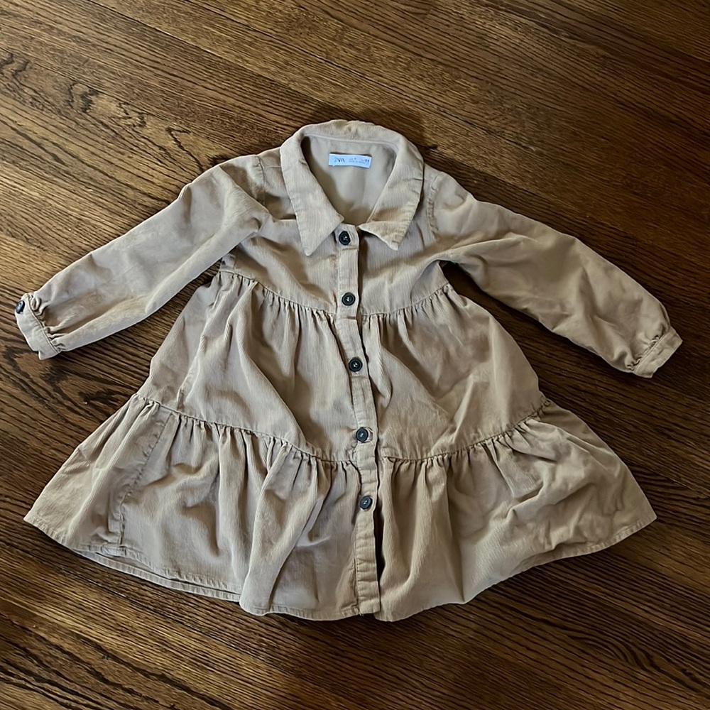 Zara girls size 7 corduroy beige